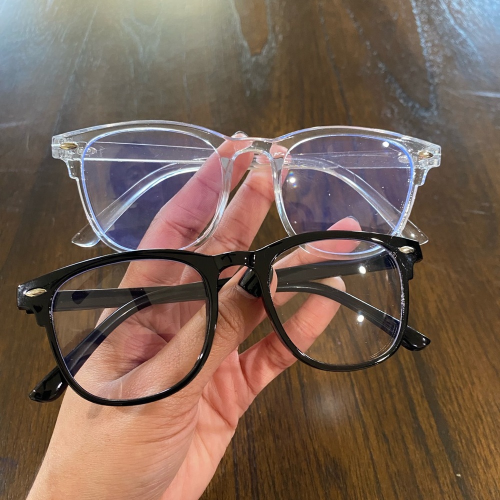 Black and Clear Blue Light Glasses Set